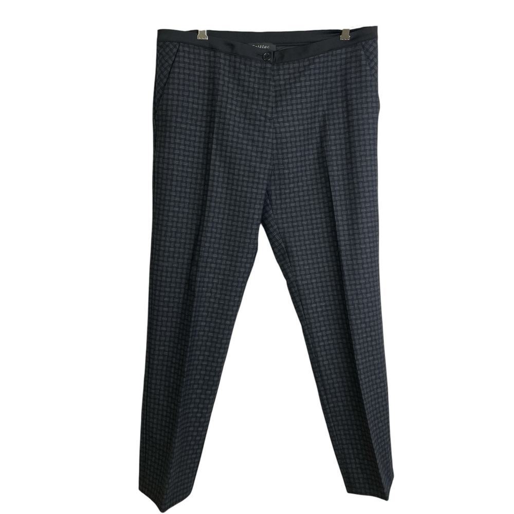 Women's Black Checkered Wide Leg Pants